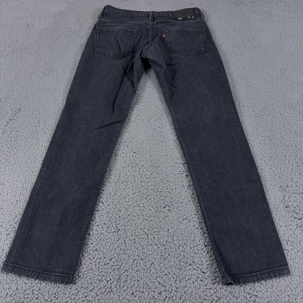 Levis Jeans Mens 29x30 Black 511 Slim Fit Stretch Medium Wash Low Rise Denim